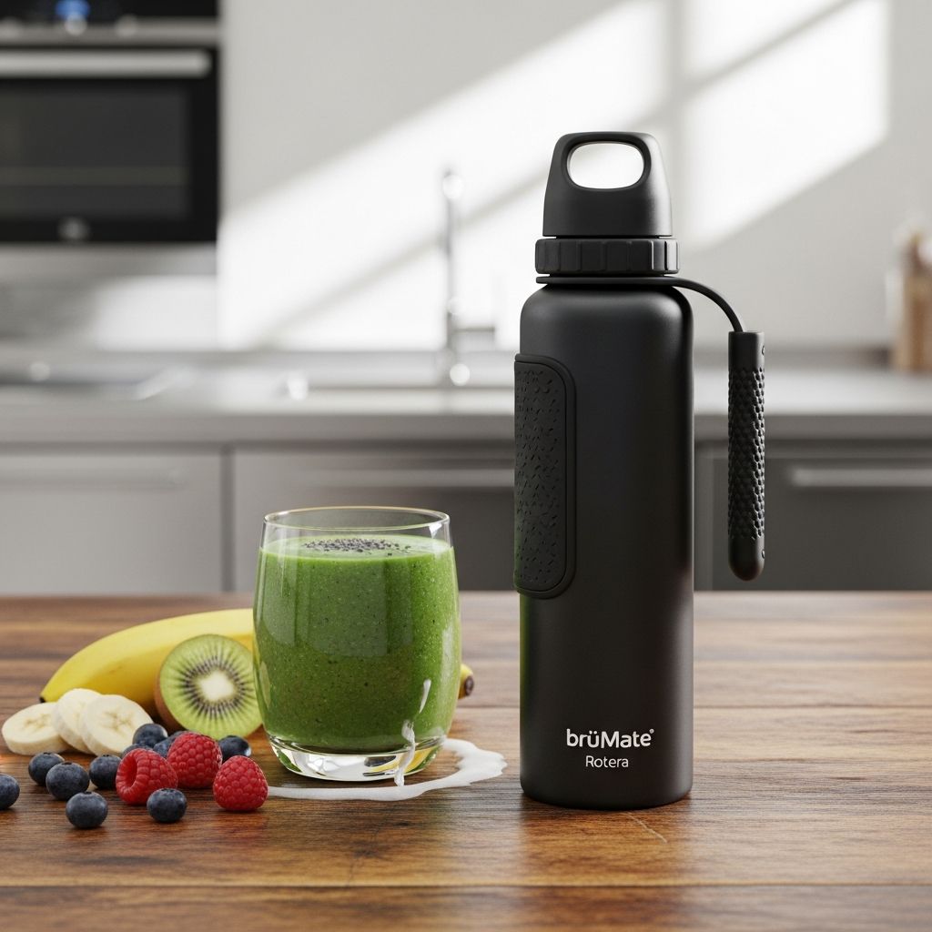 Comprehensive review of BrüMate Rotera insulated water bottle with innovative TwistSip technology.