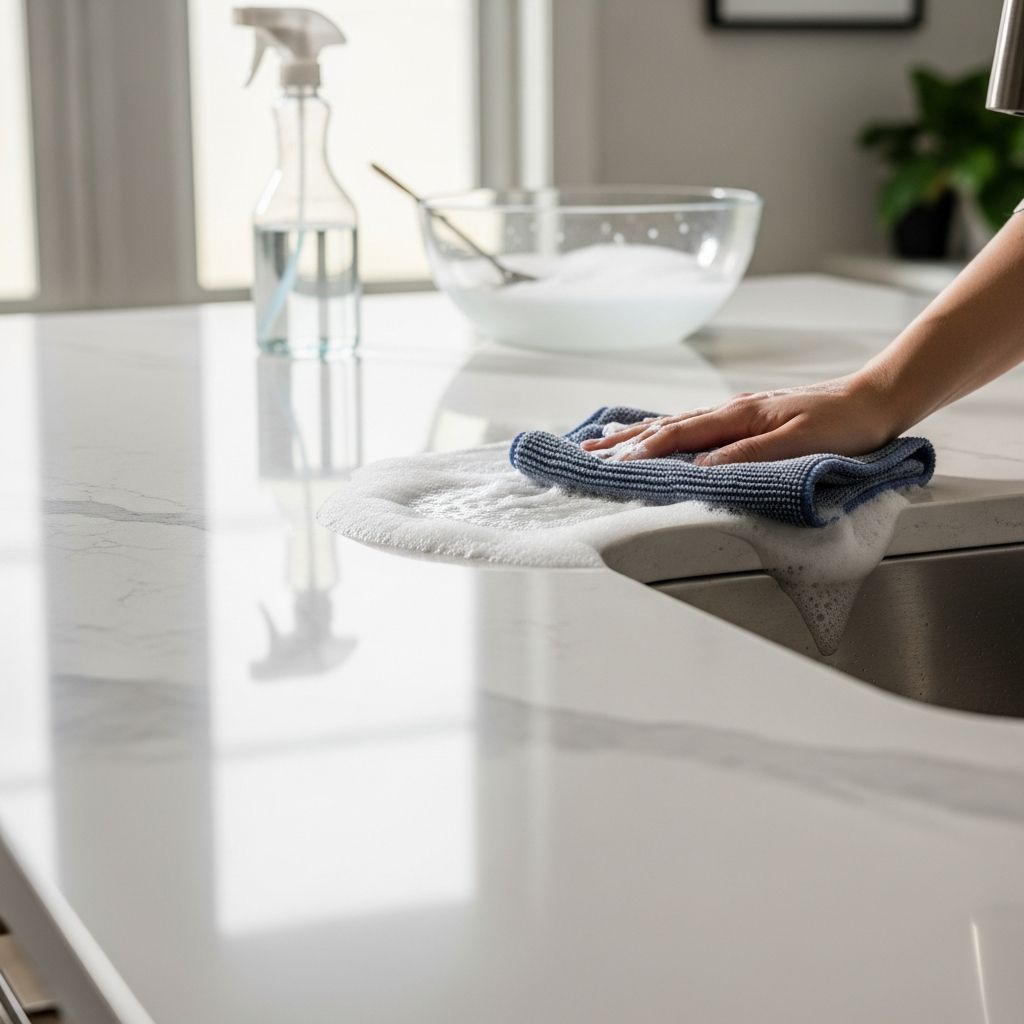 Master the art of quartz countertop cleaning with safe, effective methods and products.