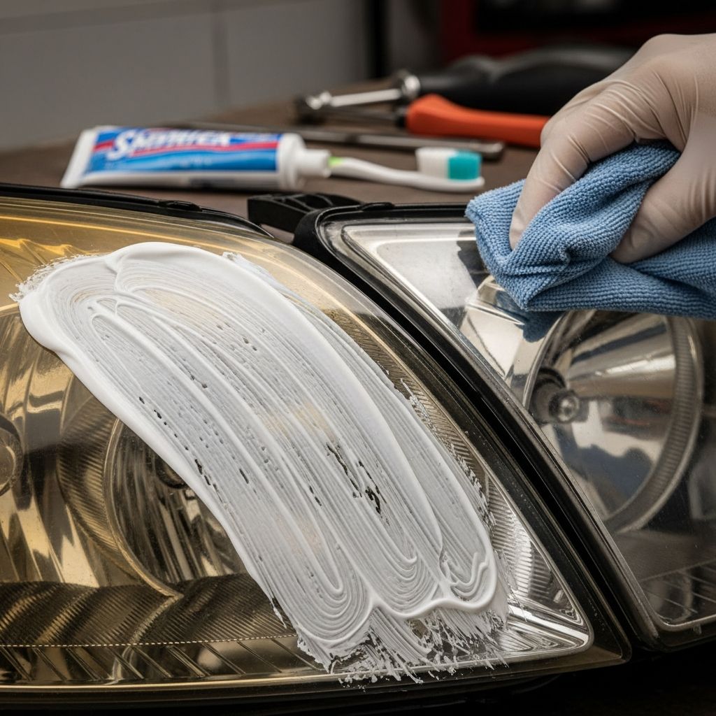 Restore clarity and brightness to your car’s headlights with an easy toothpaste cleaning method.