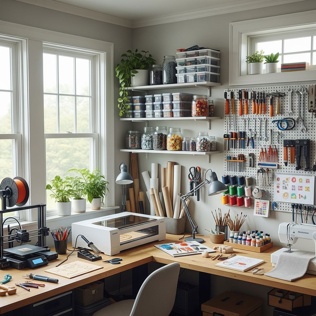 How to plan, furnish, and organize a modern DIY maker studio in your home