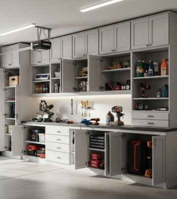 Turn chaotic garage clutter into sleek, wall-to-wall storage with custom oversized cabinets you can build yourself.