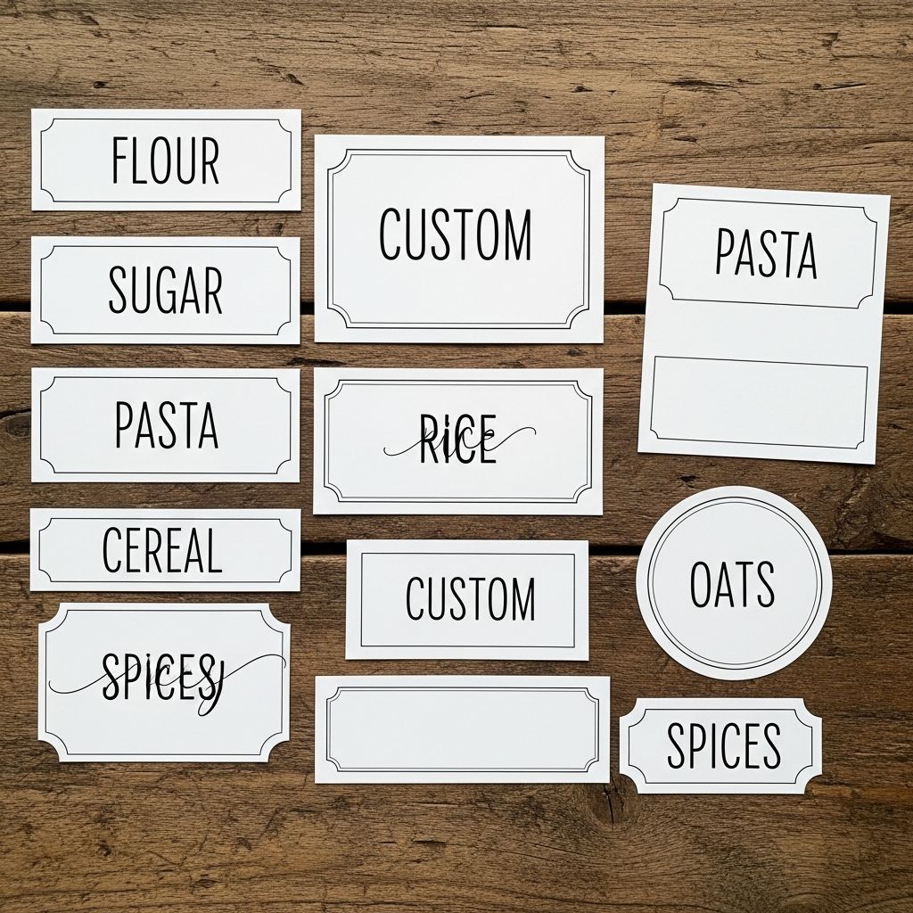 Organize your kitchen with customizable printable pantry labels that bring order and style to your storage.