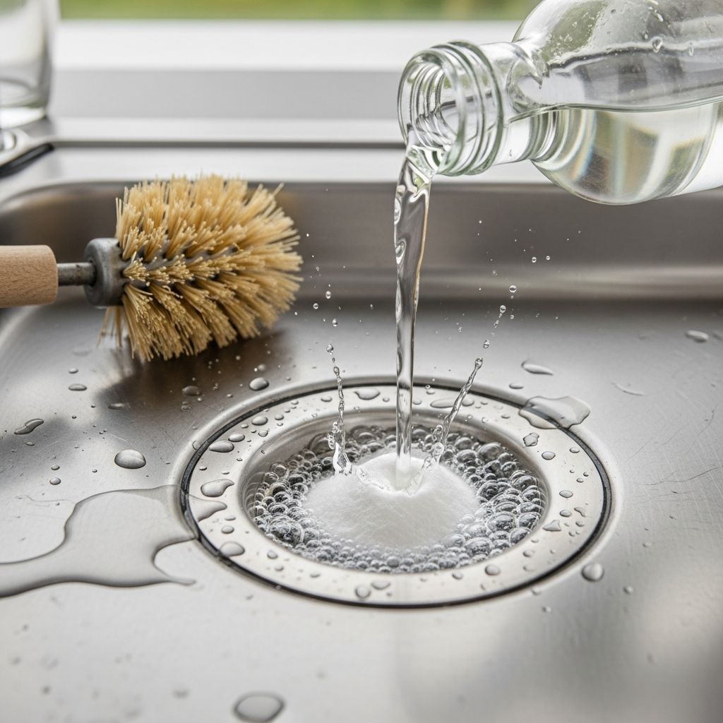 Discover the natural way to unclog and freshen your drains using baking soda and vinegar.