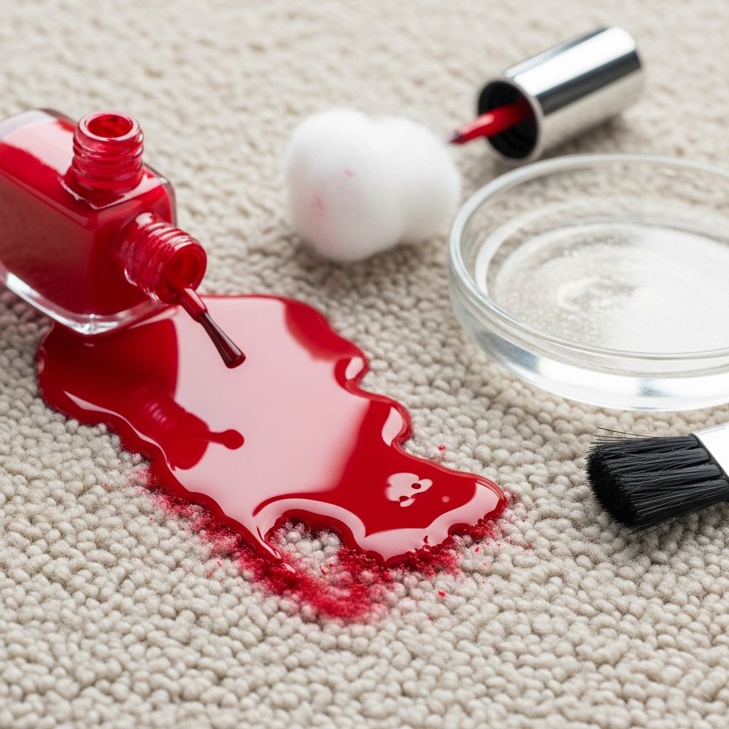 Remove nail polish stains from carpet with these proven methods and expert tips.