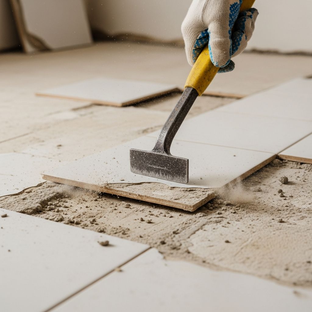 Learn the step-by-step process to safely remove tile flooring from any room.