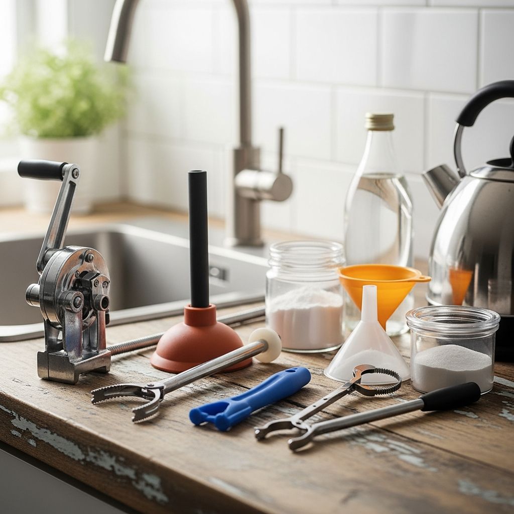 Learn effective, eco-friendly methods to clear clogged drains using common household items and tools.