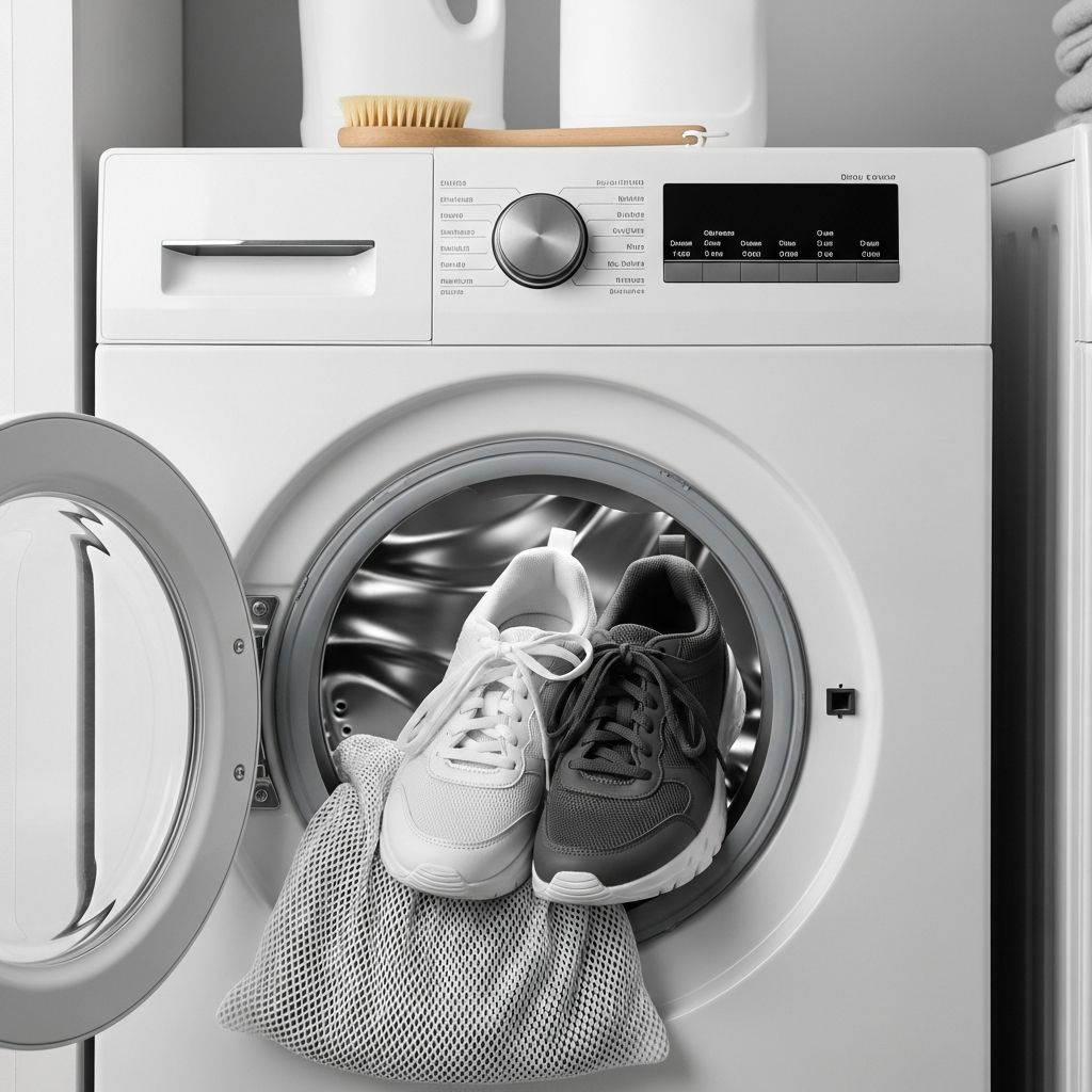 Master the art of cleaning sneakers safely in your washing machine with expert tips.