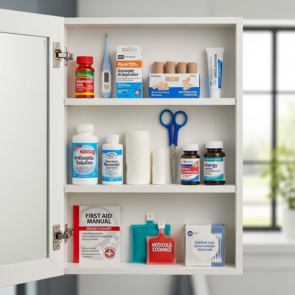 Stock your medicine cabinet with essential health items every home needs for wellness and emergency care.