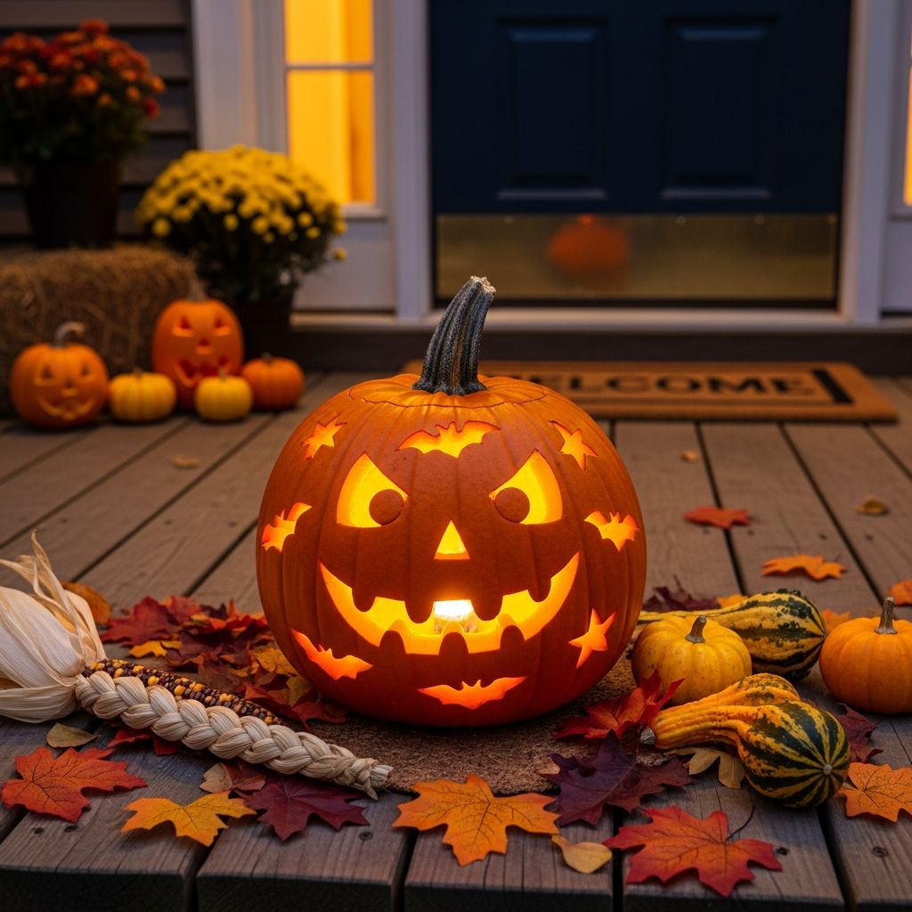 Turn simple pumpkins into a glowing Halloween porch display that neighbors will remember.