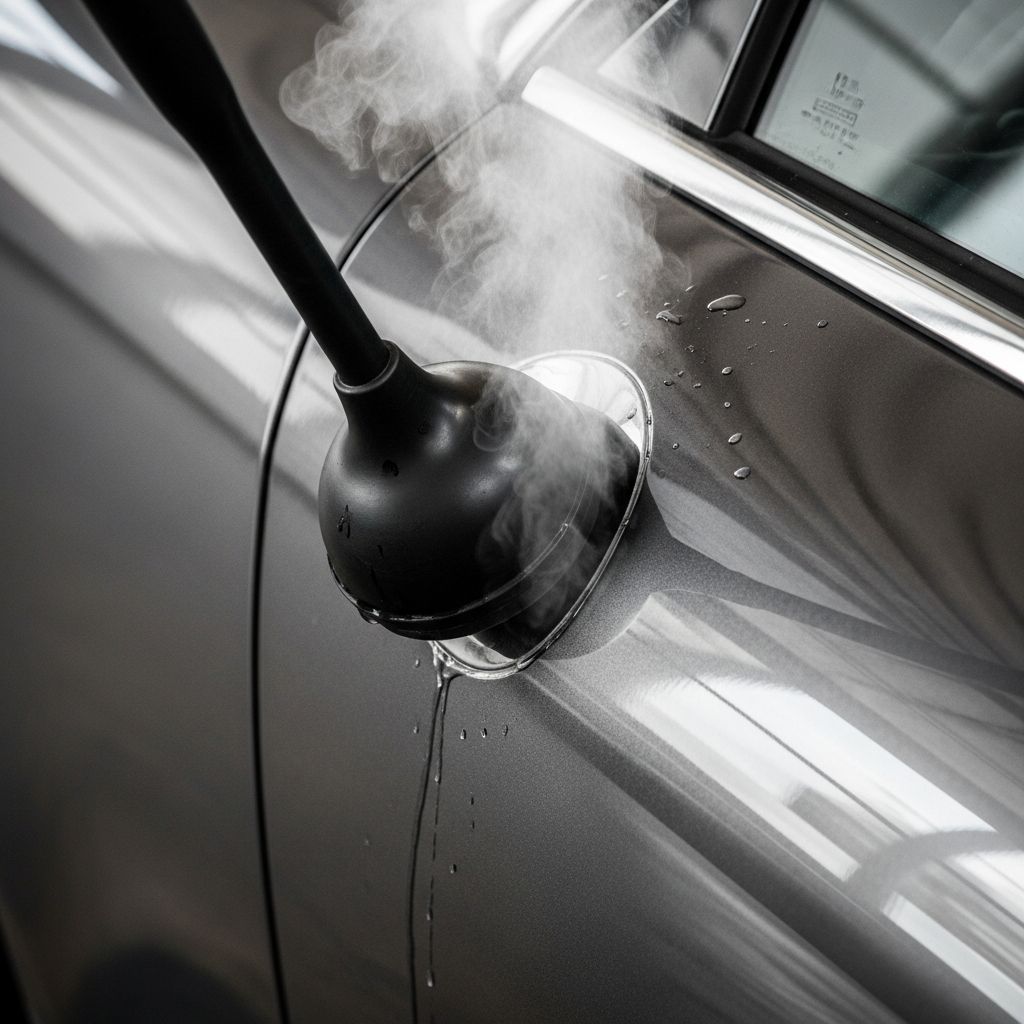 Can You Remove Dents with a Plunger and Hot Water? Learn whether the popular DIY plunger and hot water method actually works for car dent removal.