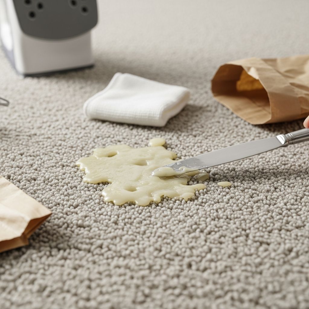 Learn how to easily remove candle wax from carpet using household items.