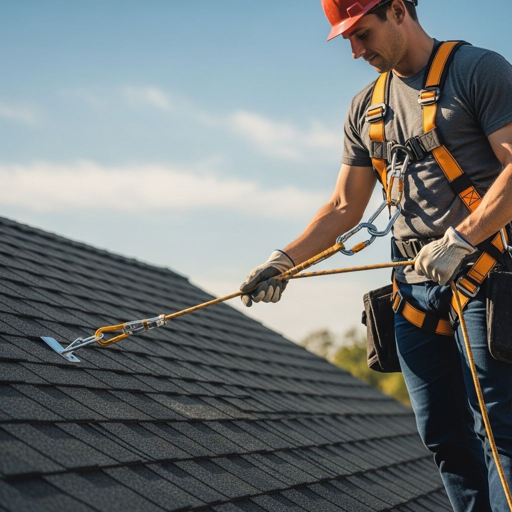 Master roof harness usage and fall protection for safe DIY roofing repairs.