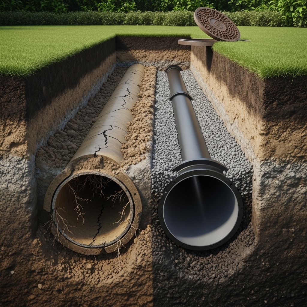 Complete guide to sewer line repair: Signs, methods, costs, and professional solutions.