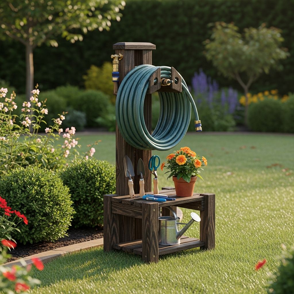 Organize your outdoor watering with a compact, custom coil hose system.
