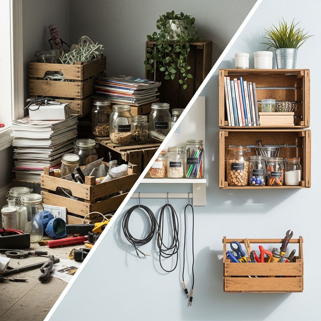 Declutter your home by transforming unused items into hardworking, stylish storage.