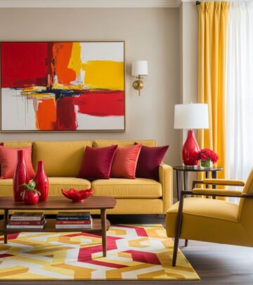 Master the art of combining red and yellow for a vibrant, balanced living room that radiates warmth and energy without overwhelming the space.