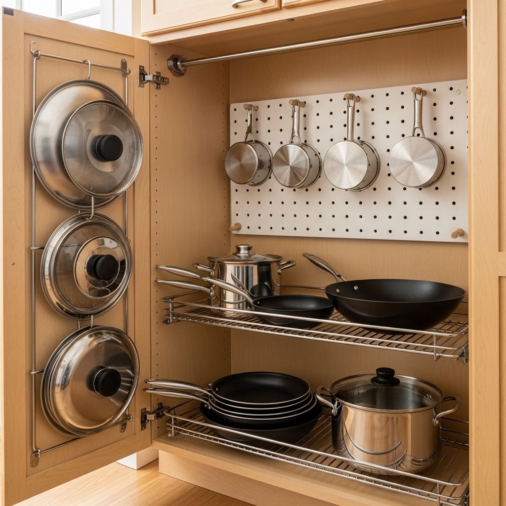 Discover affordable, space-saving strategies to neatly store pots, pans, and lids using everyday items and clever DIY tricks for any kitchen size.
