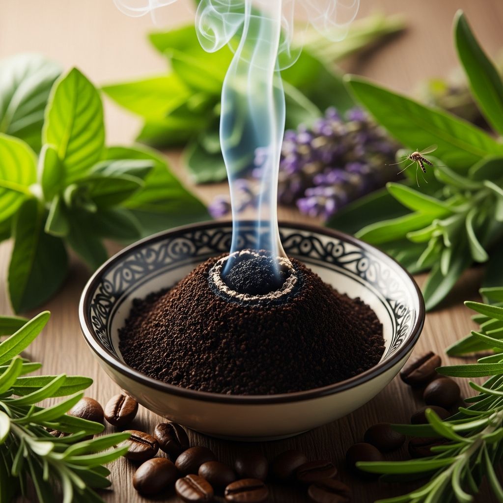 Transform everyday used coffee grounds into a powerful, eco-friendly mosquito barrier by burning them for smoke that drives pests away.
