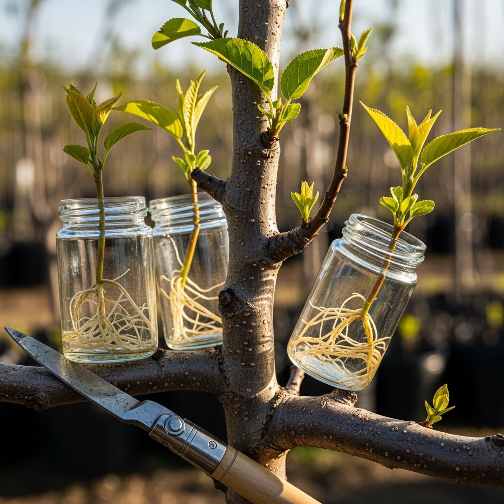 Master the art of propagating fruit trees from branches using air layering and cuttings for identical, fruit-bearing clones in your garden.