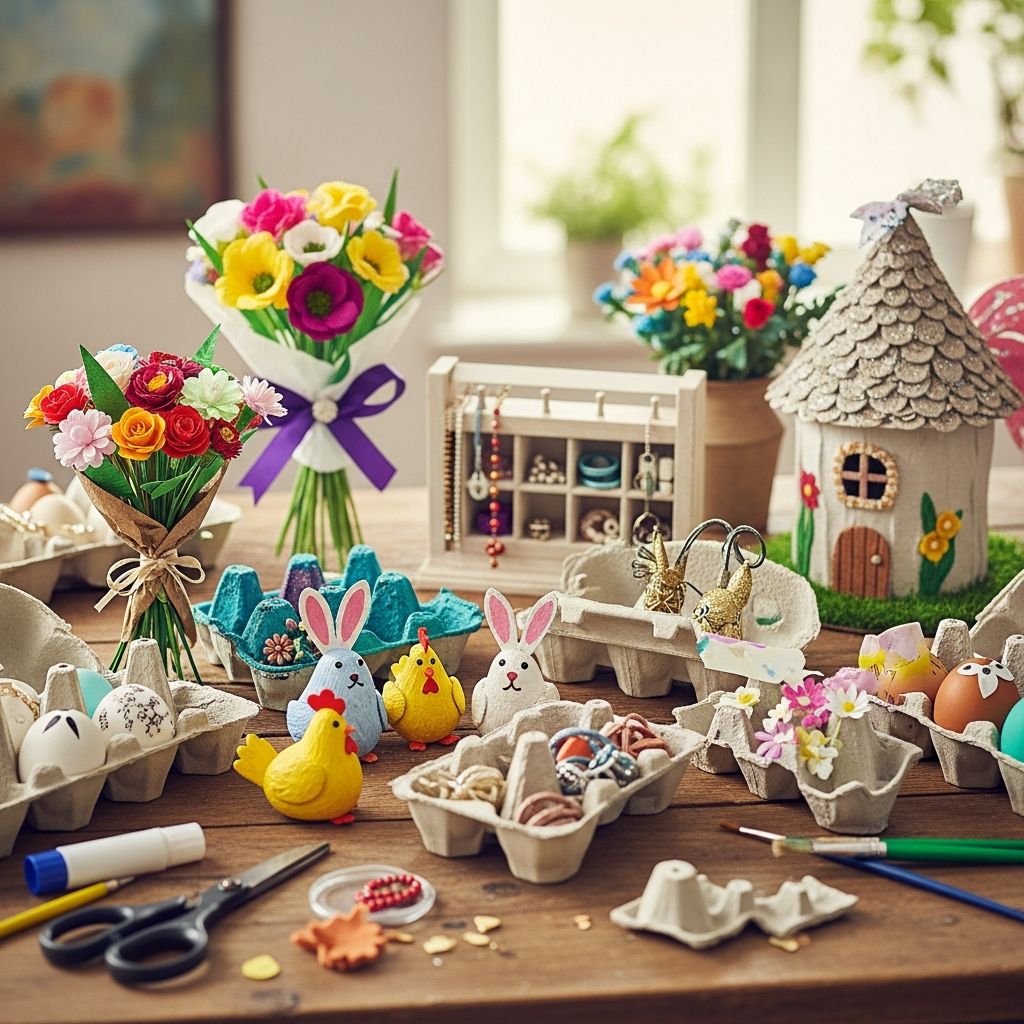 Transform discarded egg cartons into stunning home decor, fun kids' crafts, and practical organizers with these eco-friendly DIY projects.