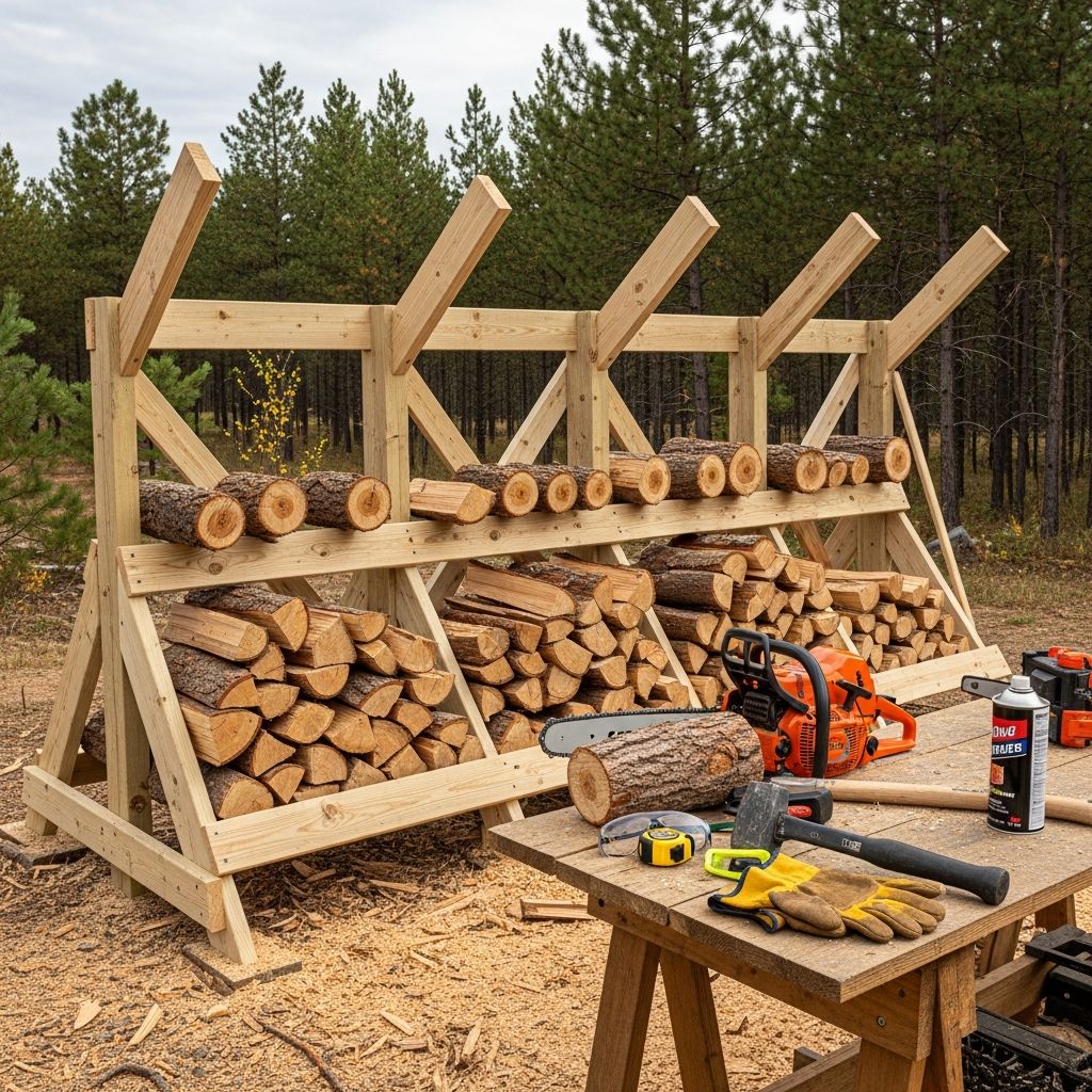Construct an efficient firewood cutting frame to streamline your wood processing workflow.