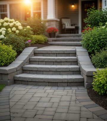 Step-by-step instructions to create durable, attractive porch stairs using landscape blocks for enhanced outdoor access.