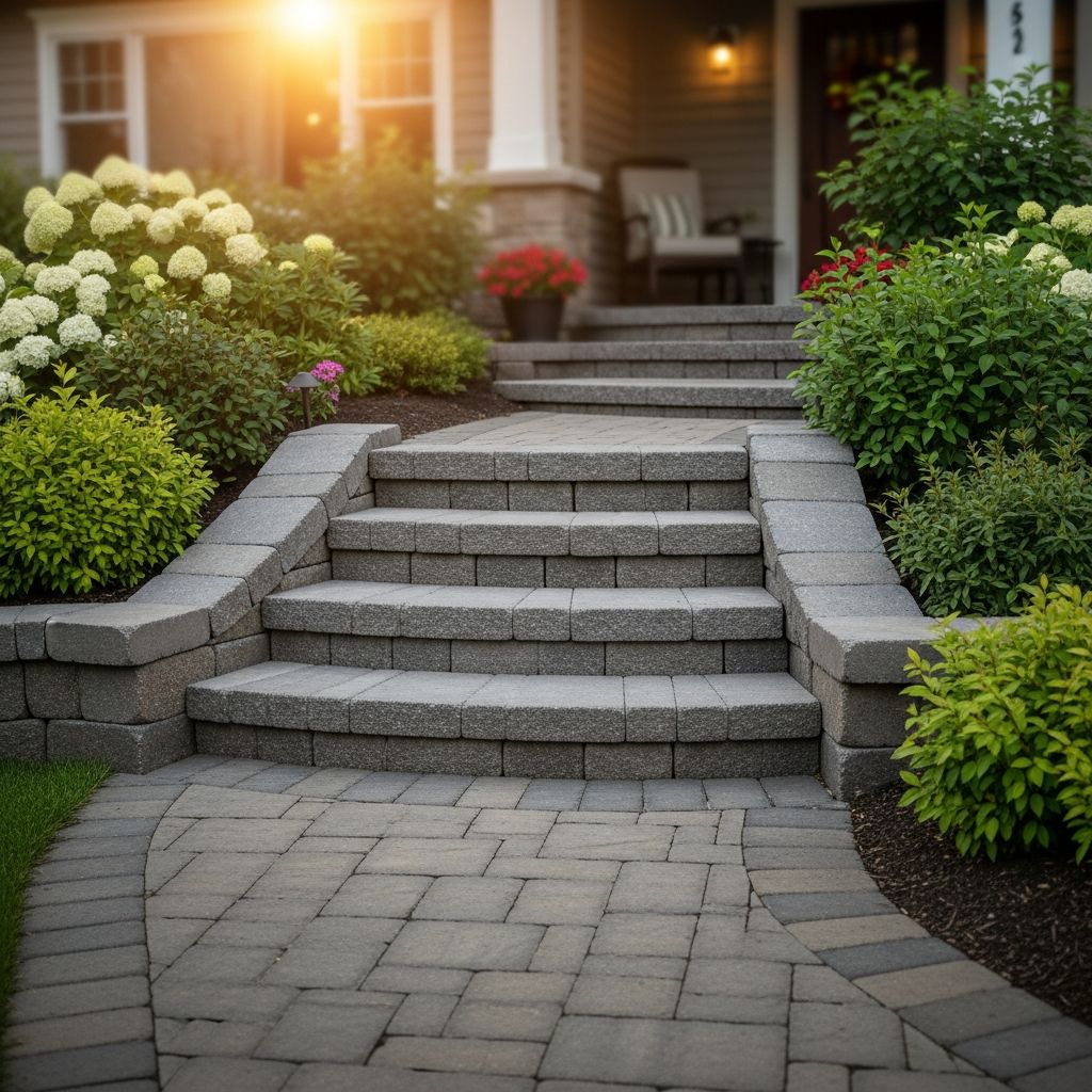 Step-by-step instructions to create durable, attractive porch stairs using landscape blocks for enhanced outdoor access.
