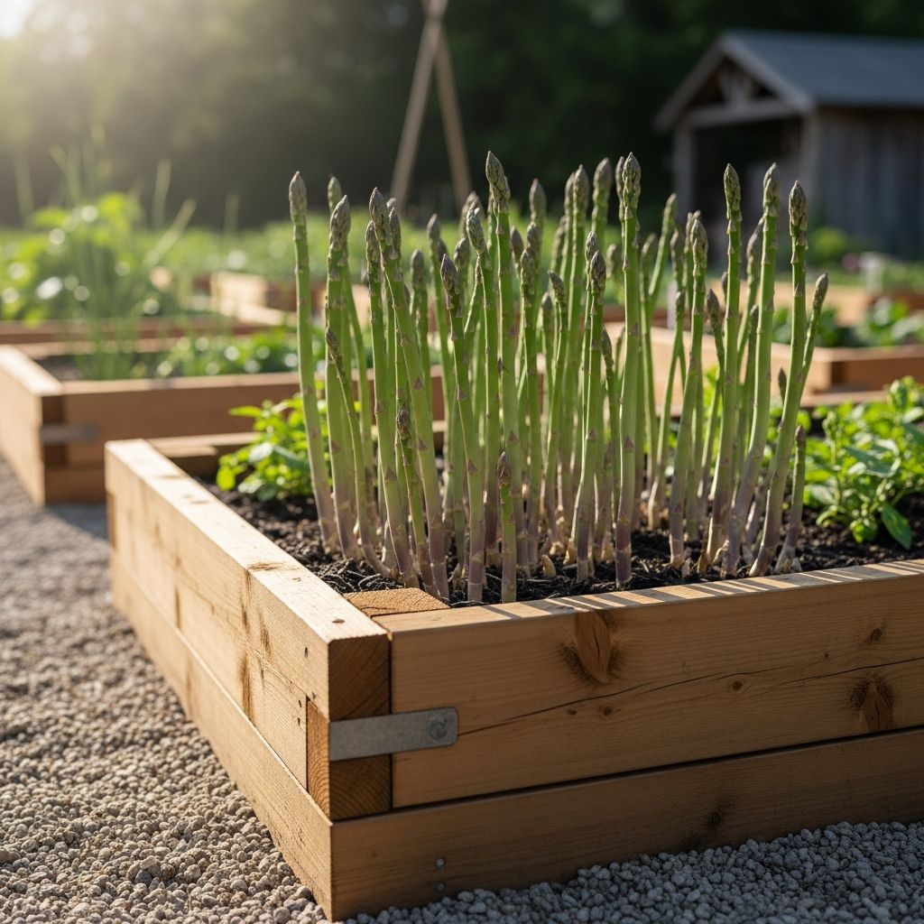 Unlock the secrets to a bountiful, long-lasting asparagus harvest using raised beds for superior drainage, soil control, and ease of maintenance.