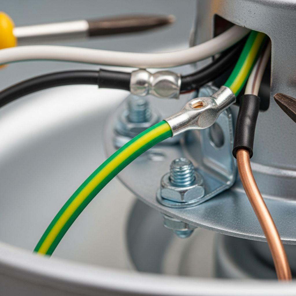 Master safe light fixture wiring using green-yellow ground wires to protect your home from electrical hazards and ensure code compliance.