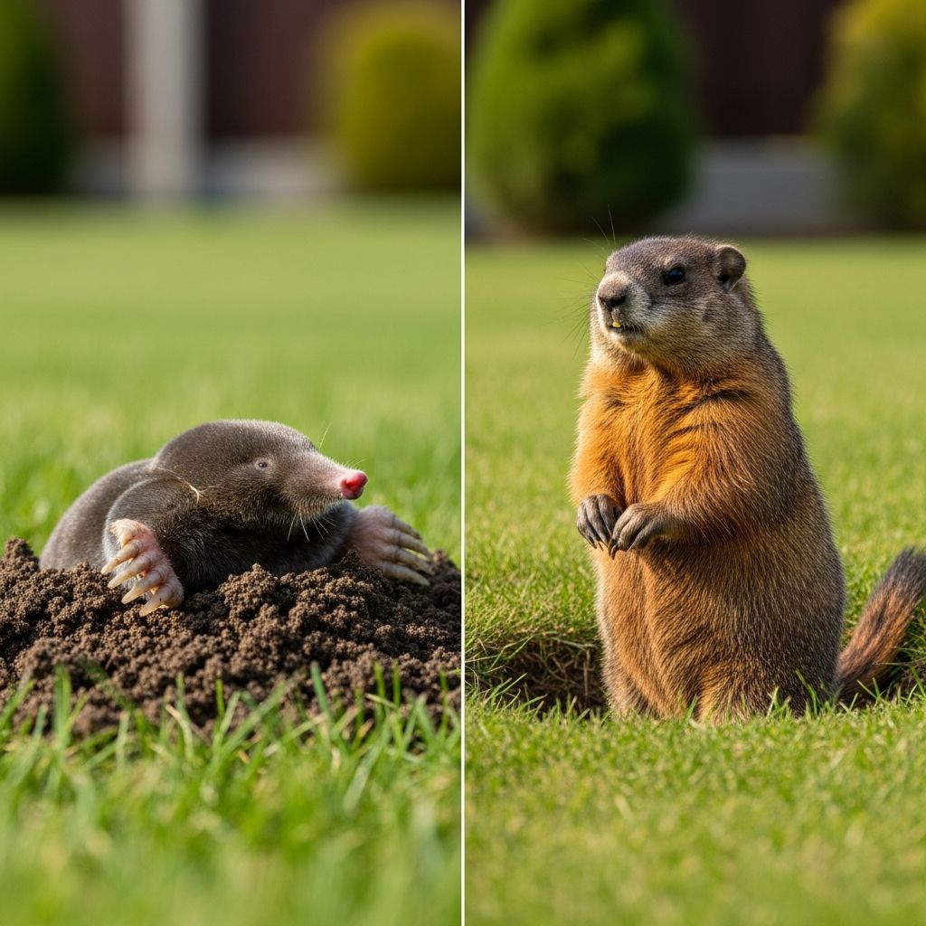 Discover key signs to differentiate moles from groundhogs in your yard and protect your lawn effectively.