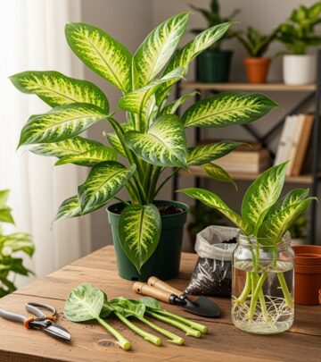 Master the art of multiplying Dieffenbachia plants at home with easy stem cuttings, water rooting, and soil methods for lush indoor greenery.