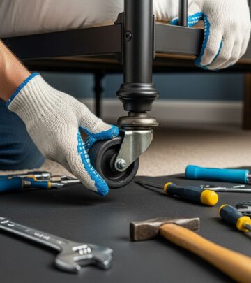 Step-by-step instructions for safely removing casters from bed frames.