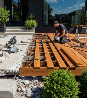 Upgrade your drab concrete porch into a stunning wood deck with expert techniques for lasting beauty and durability.