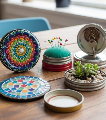 Turn discarded jar lids into beautiful home accents with these innovative upcycling projects.