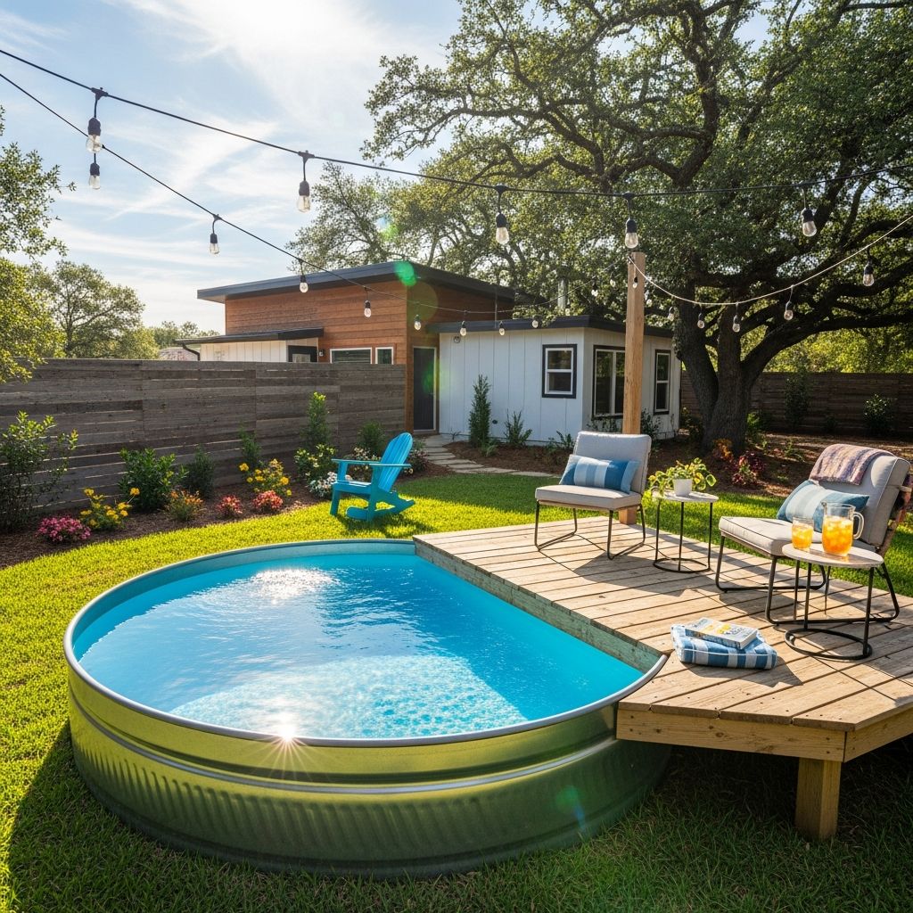 Transform a simple stock tank into a refreshing backyard oasis with this complete DIY guide for cowboy pools.