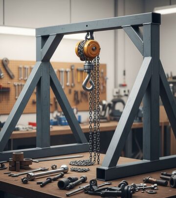 Build a sturdy, portable frame for your chain hoist to safely lift heavy loads in garage or workshop spaces.