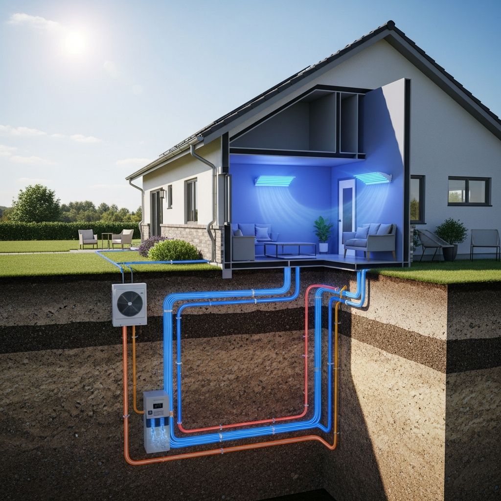 Harness earth's stable temperatures for efficient home cooling with this comprehensive DIY geothermal system blueprint.