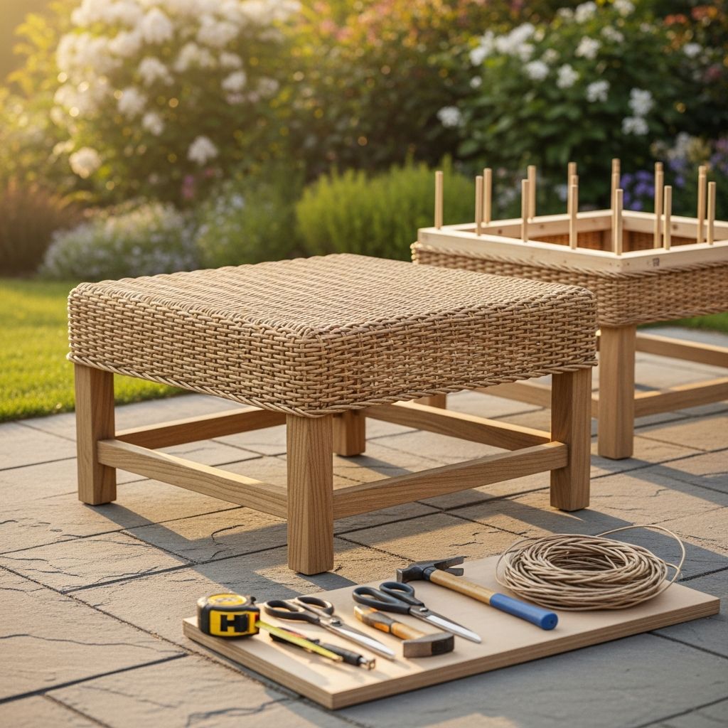 Transform your patio with custom-built wicker-style tables using durable materials and simple techniques for lasting outdoor beauty.