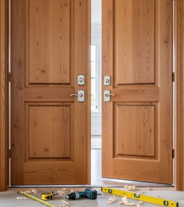 Master the art of crafting and mounting a custom swinging door with this detailed DIY tutorial for flawless functionality and style.