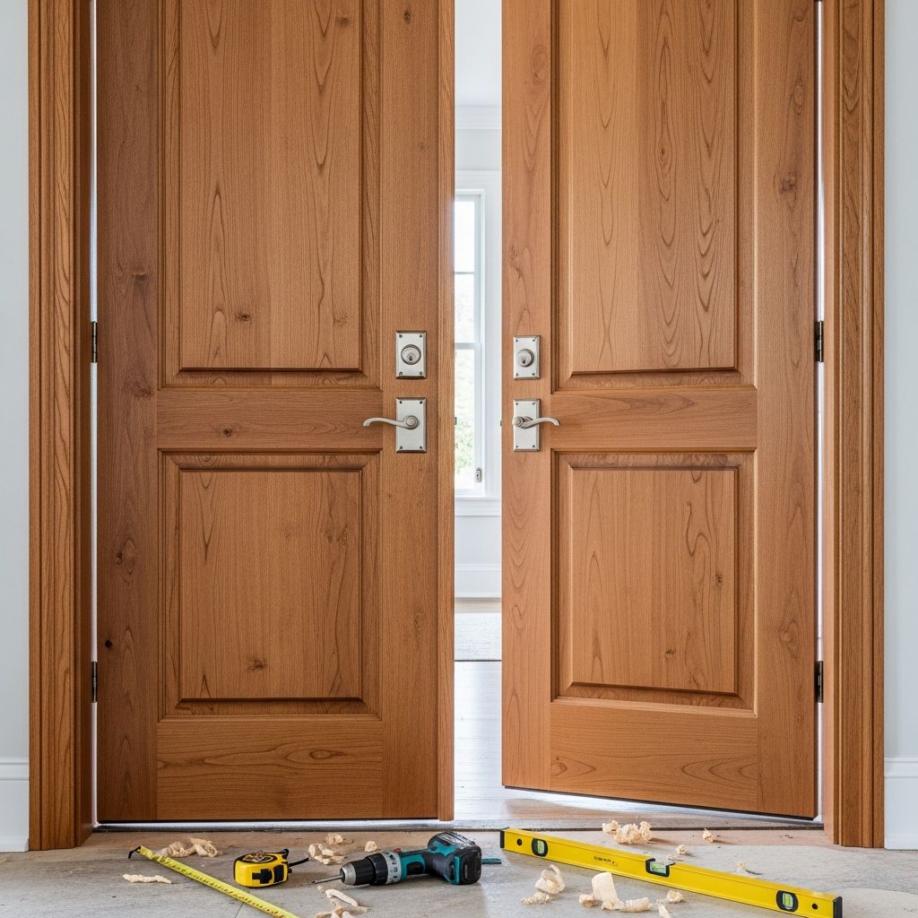 Master the art of crafting and mounting a custom swinging door with this detailed DIY tutorial for flawless functionality and style.