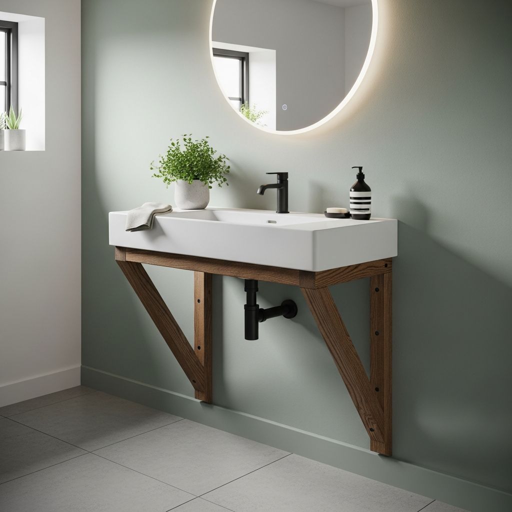 Build sturdy support legs for your wall-mounted sink with basic tools and materials.
