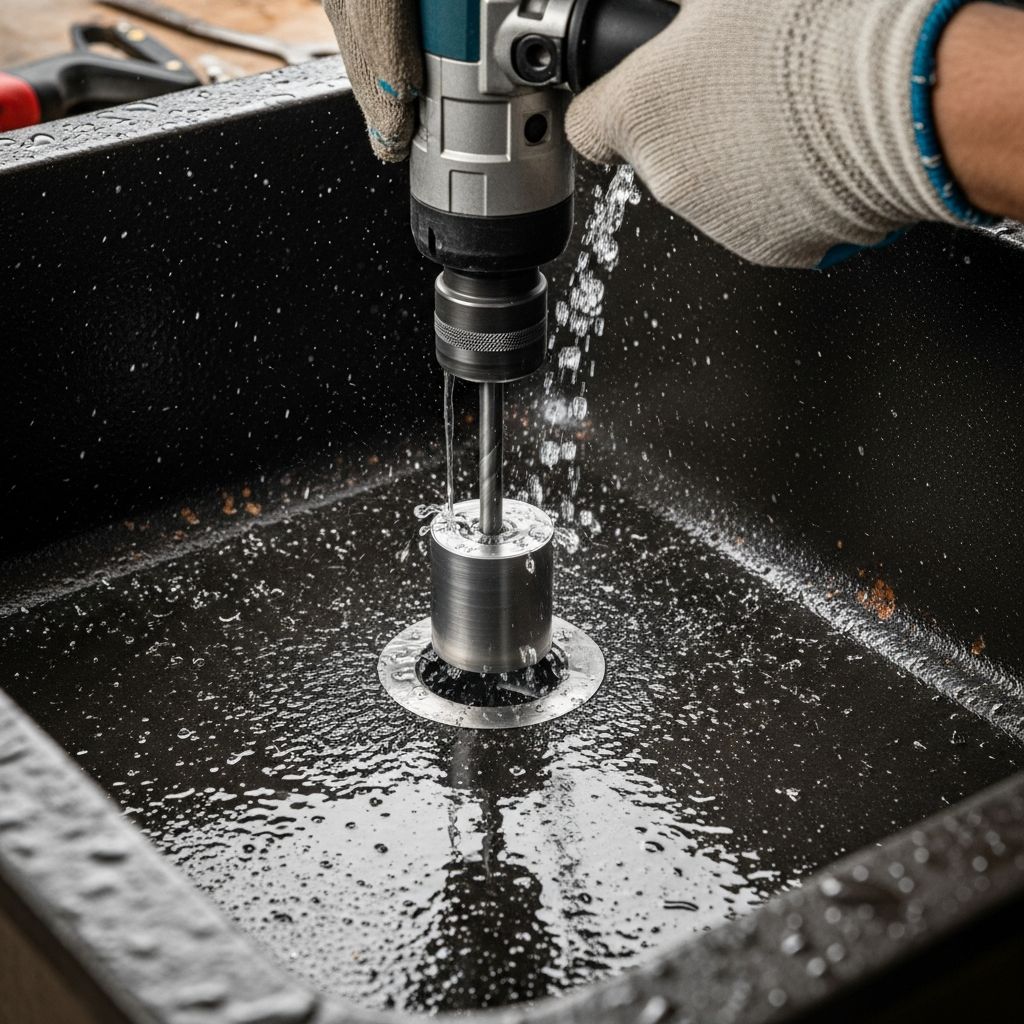 Master the art of safely drilling into cast iron sinks for fixtures like faucets and dispensers with expert techniques and tool recommendations.