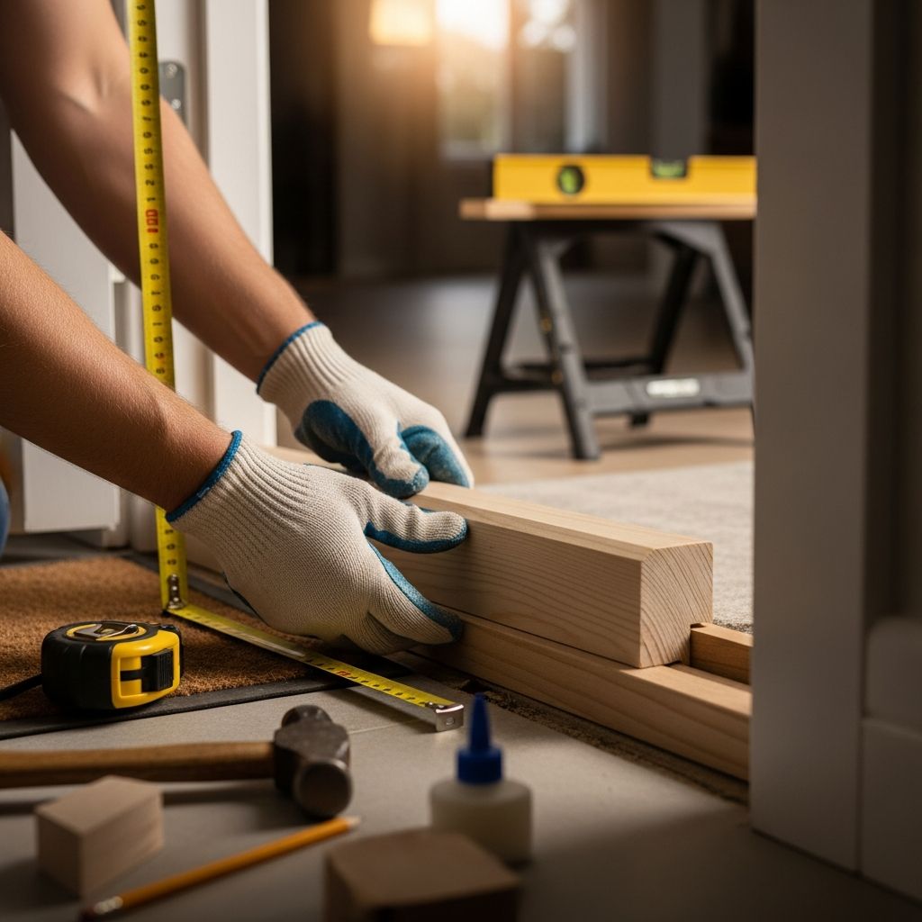 Master the art of elevating your door threshold for better accessibility, weather protection, and seamless flooring transitions with this detailed DIY tutorial.