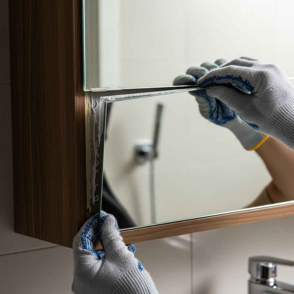 Master the art of swapping out your bathroom cabinet mirror with our detailed DIY guide for a fresh, professional finish.