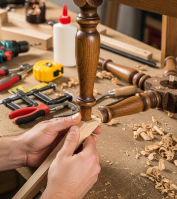 Restore your favorite chairs with this detailed step-by-step tutorial on replacing broken or missing wooden legs at home.