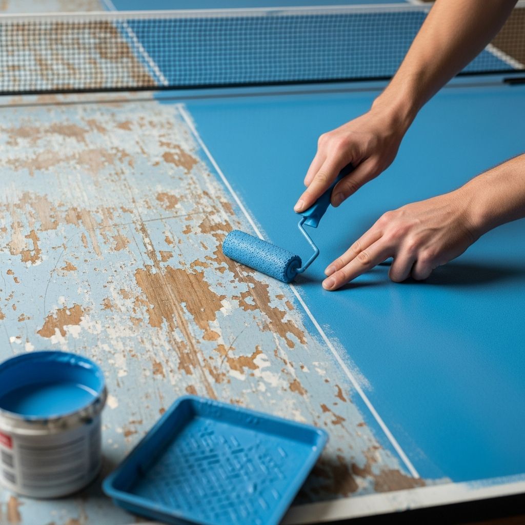 Expert guide to restoring your worn ping pong table surface for endless family fun and competitive play at home.