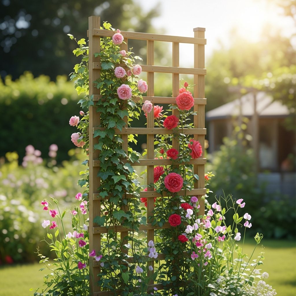 Master the art of anchoring trellises for enduring garden beauty and plant support against wind and weather challenges.