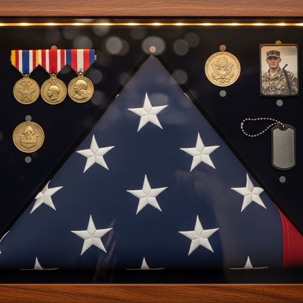 Master the art of respectfully folding and displaying an American flag in a custom shadow box for a dignified tribute.