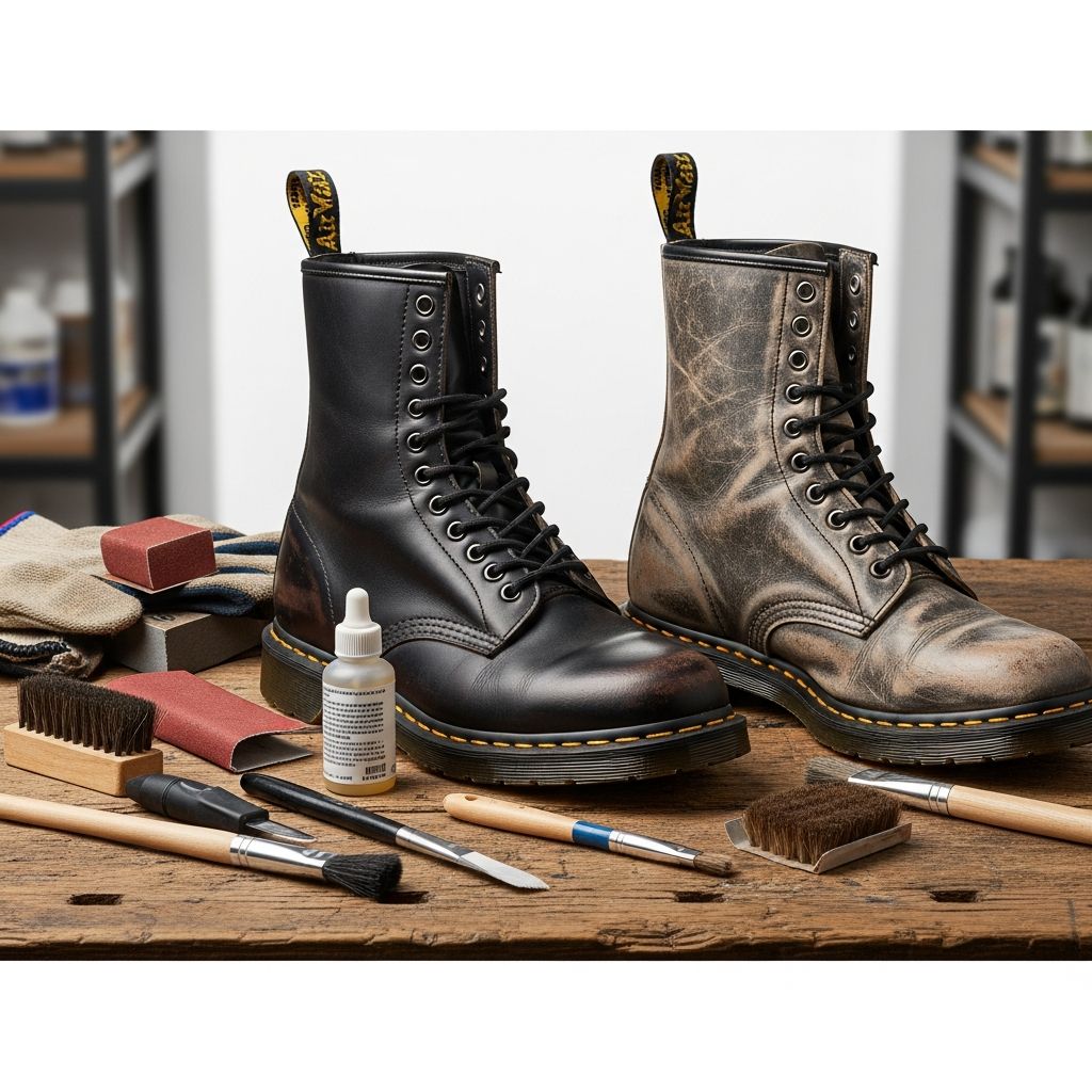 Transform new leather boots into rugged, vintage-style footwear with simple household tools and techniques for an authentic worn-in appearance.