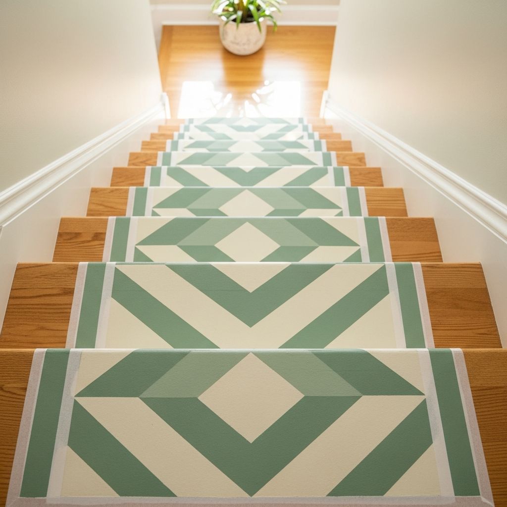 Transform worn stairs into stunning focal points with this comprehensive DIY guide to painting a custom stair runner that withstands daily use.